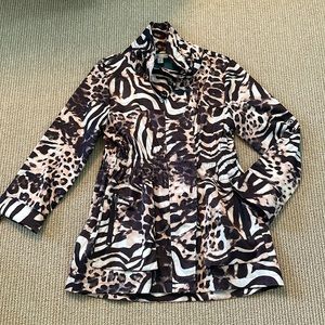 PULI animal print Jacket size S/P elasticized waist with grommets and zippers